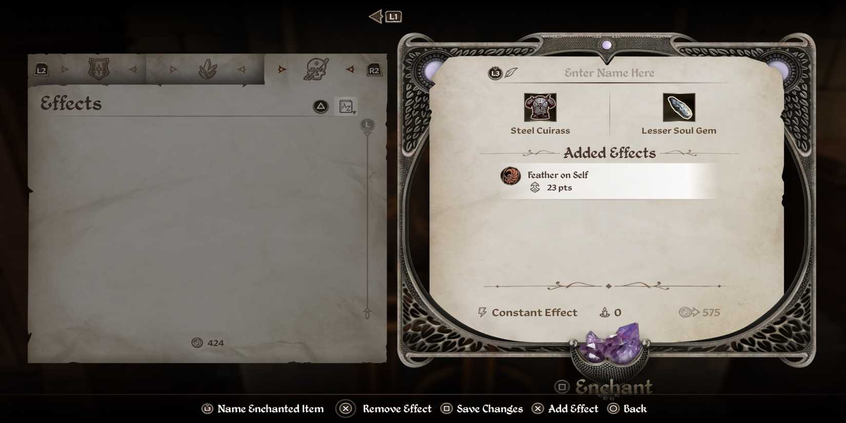 The Elder Scrolls 4 Oblivion Remastered feather enchantment