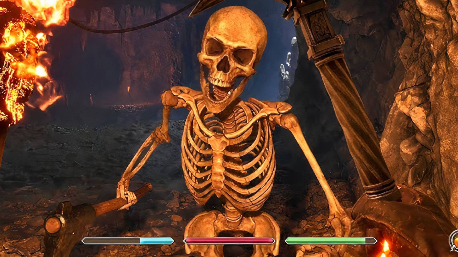 Oblivion Remastered Player Shares Funny Skeleton Enemy Bug