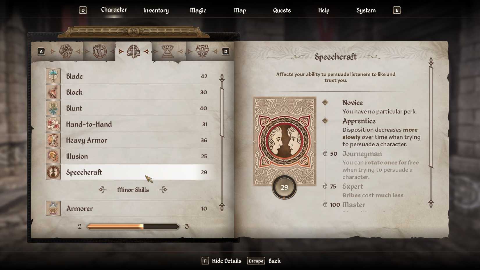 oblivion remastered how to increase speechcraft 1