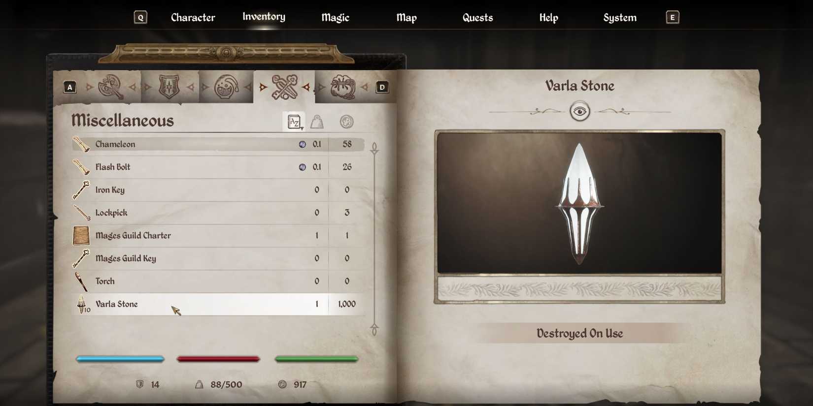 Varla Stones in Oblivion Remastered