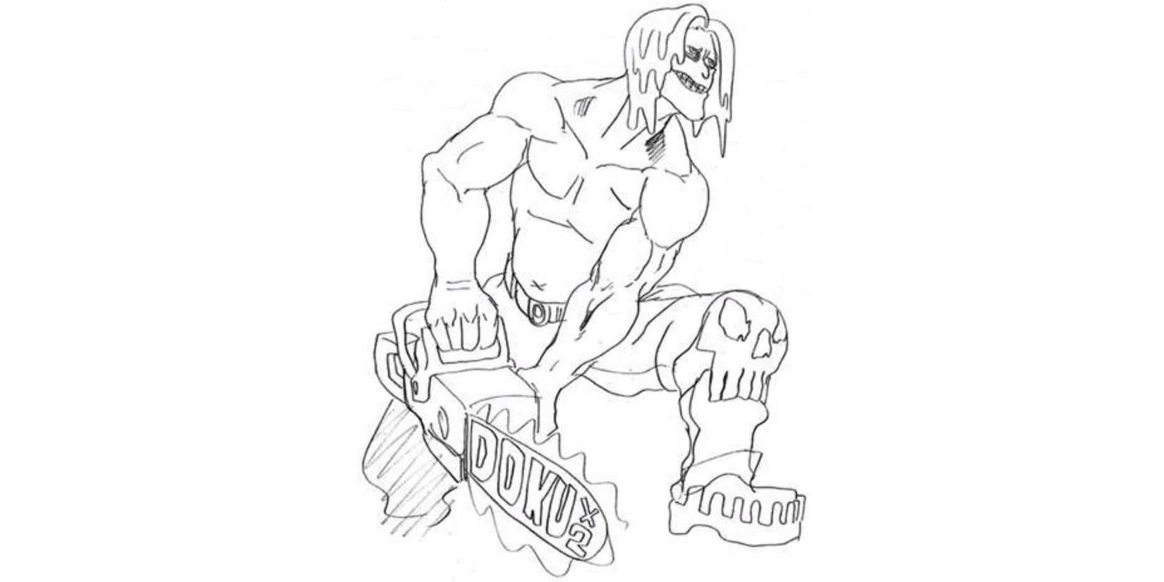 Official sketch of Toxic Chainsaw - My Hero Academia