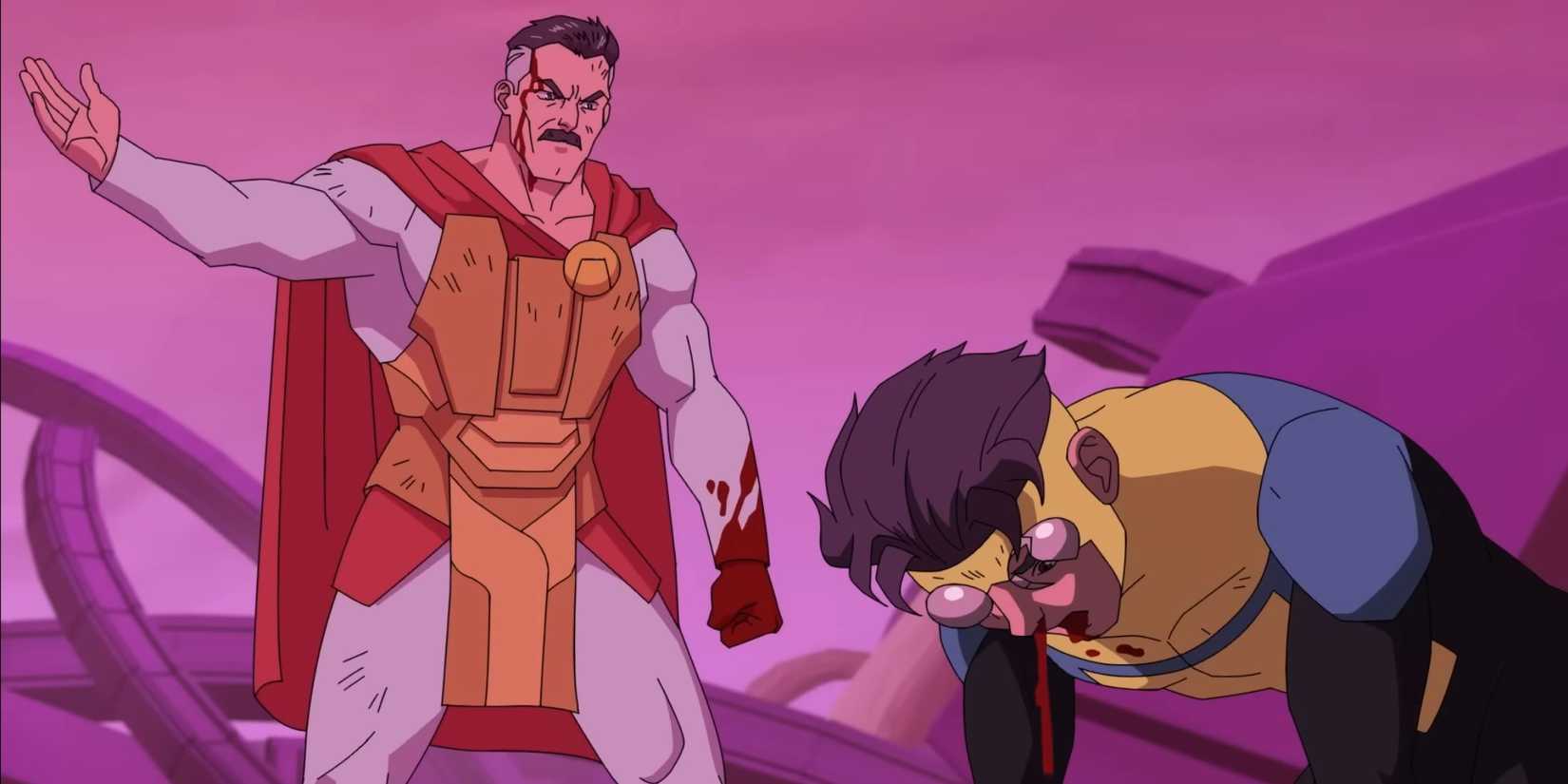 Omni Man demands Invincible take the fight against Thula and Vidor seriously and fight like a Viltrumite in Invincible Season 2