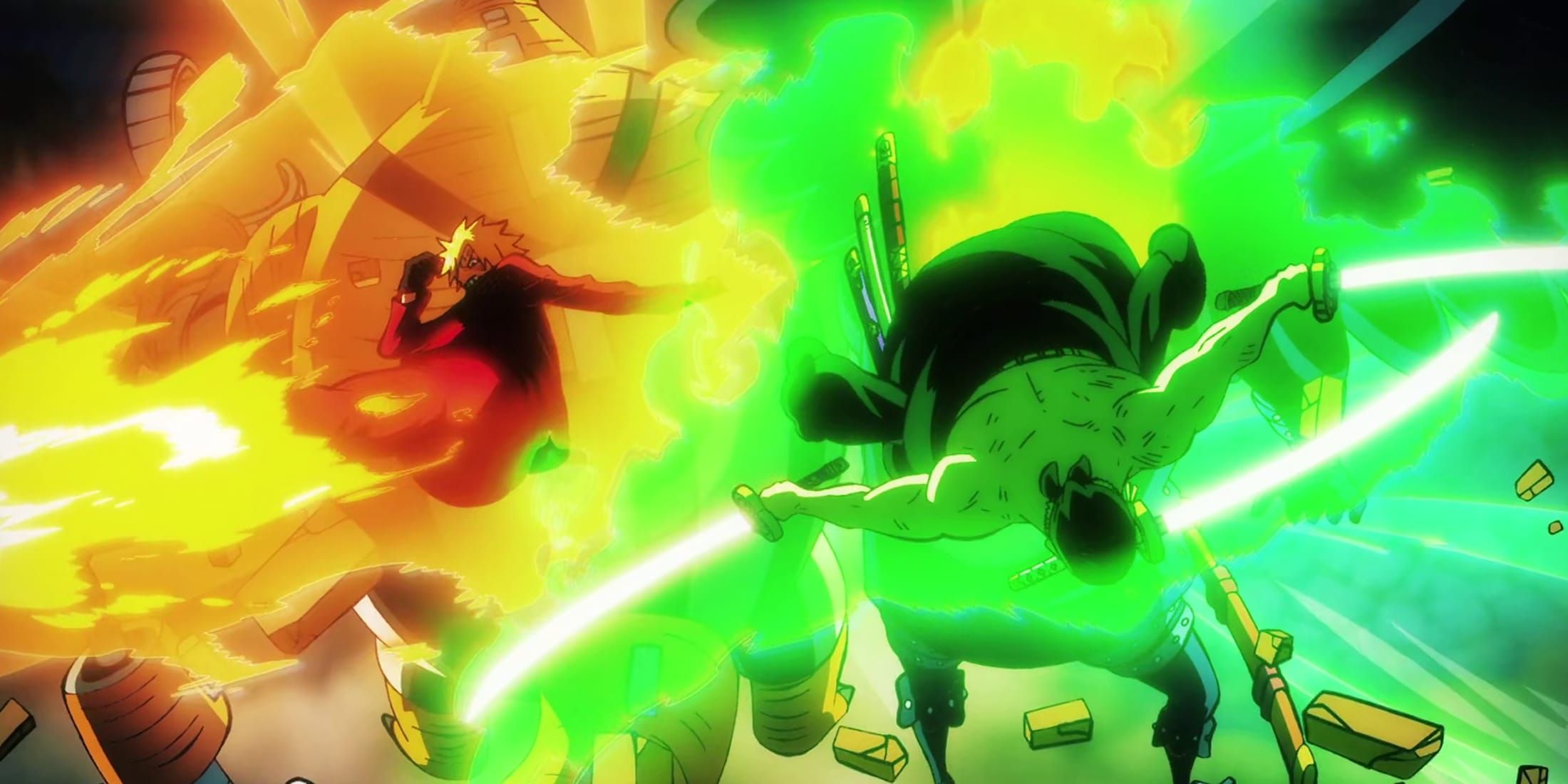 One Piece Zoro Sanji vs King Queen