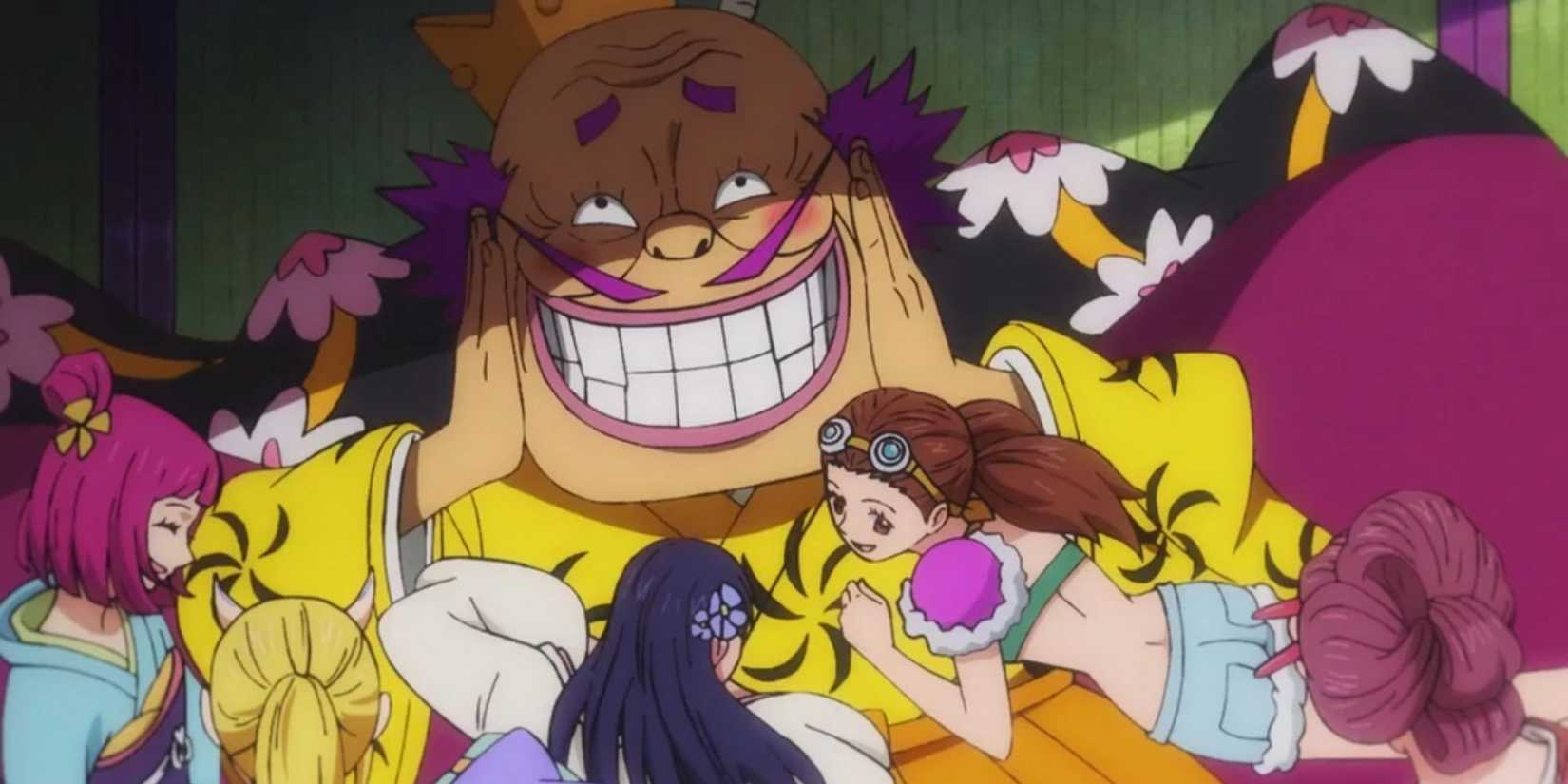 Orochi with a bunch of women in his castle - One Piece
