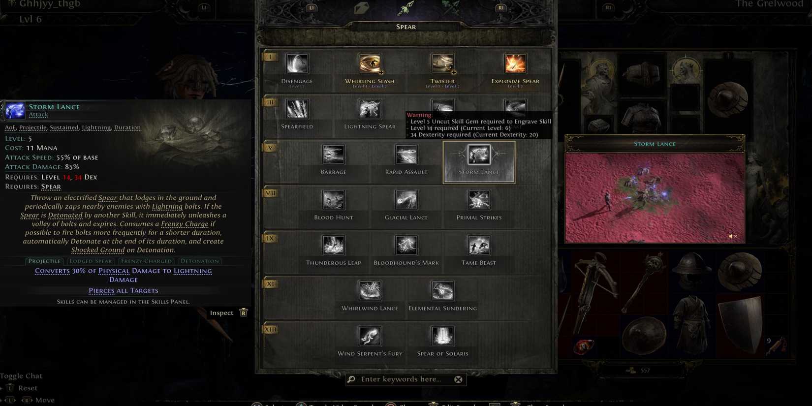 Path of Exile 2 Storm Lance Spear Skill