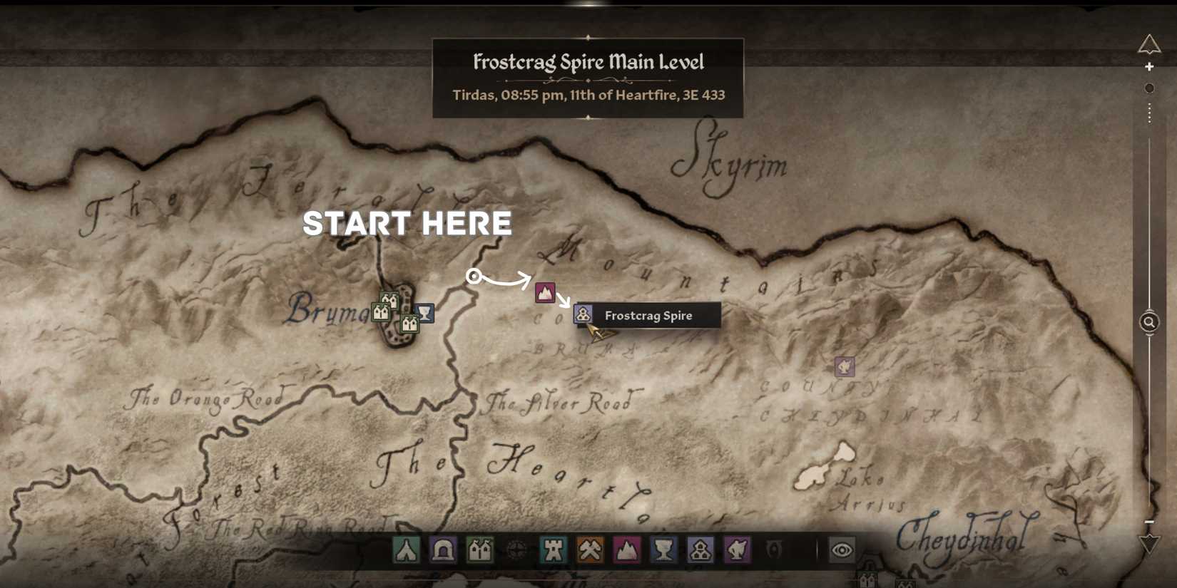 path to reaching frostcrag spire in the elder scrolls 4 oblivion remastered
