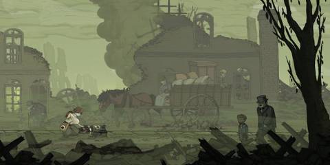 Petting a dog in Valiant Hearts The Great War