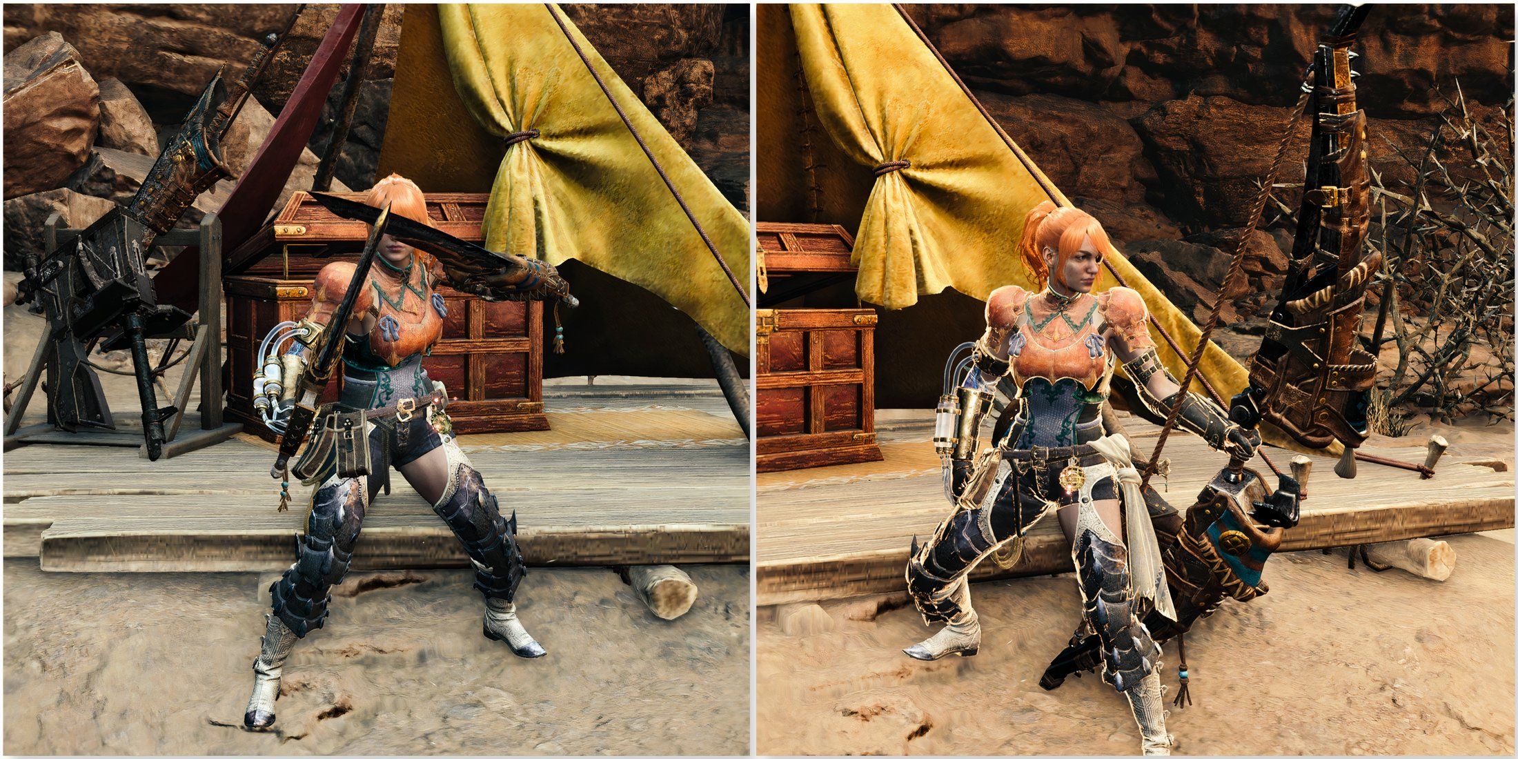 Player holding a bow with a dual blade in MONSTER HUNTER WILDS