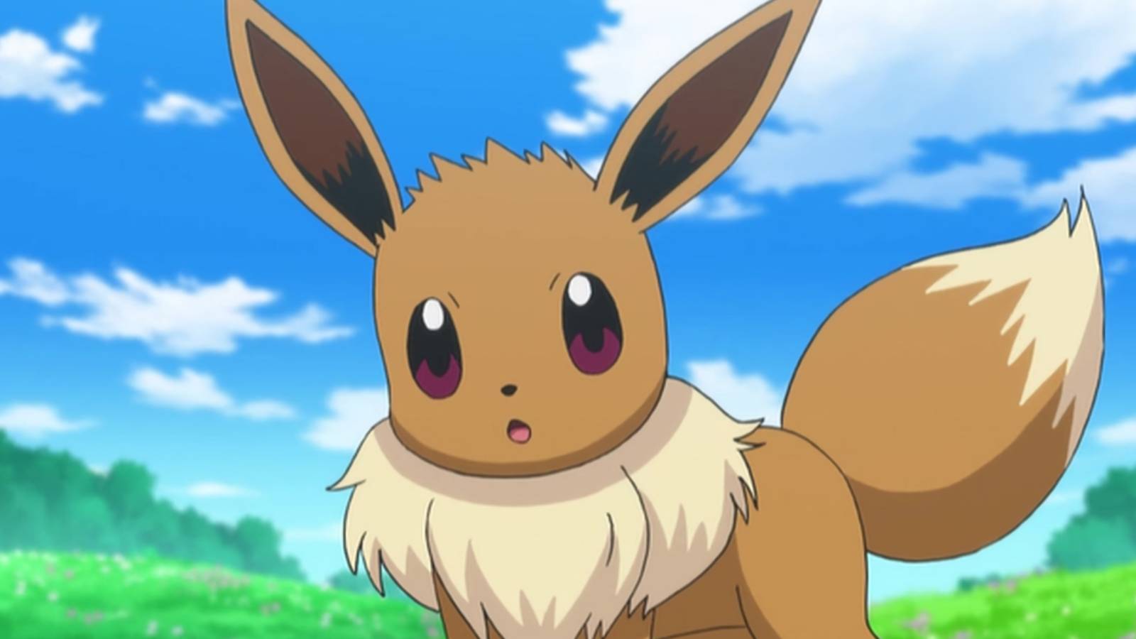 An image of Eevee from the Pokemon anime