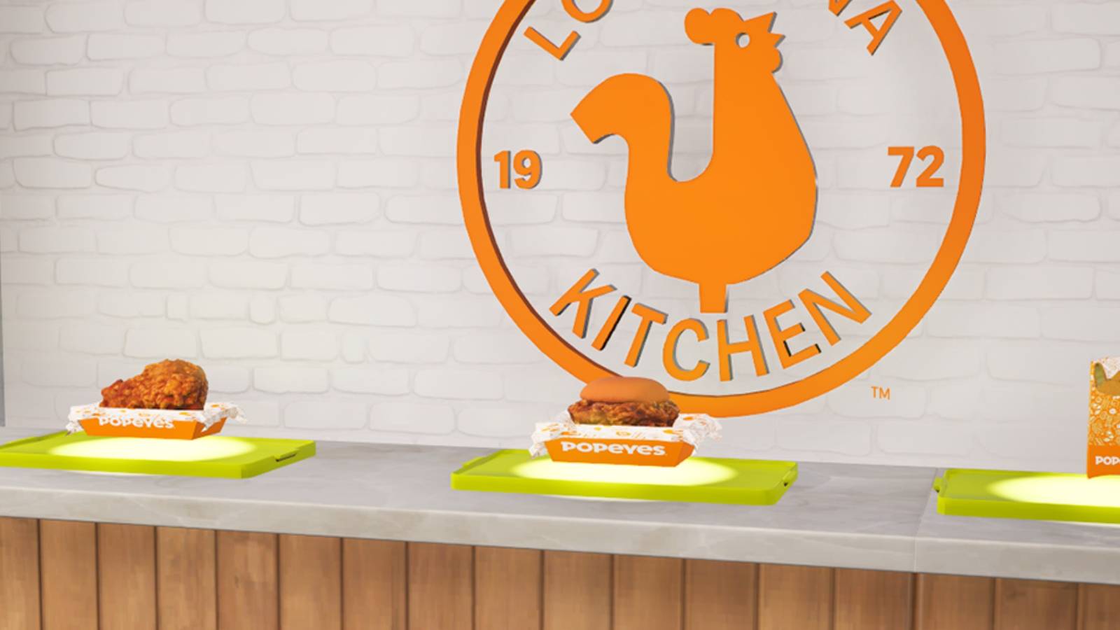 picture of the counter at the Popeyes restaurant in Fortnite