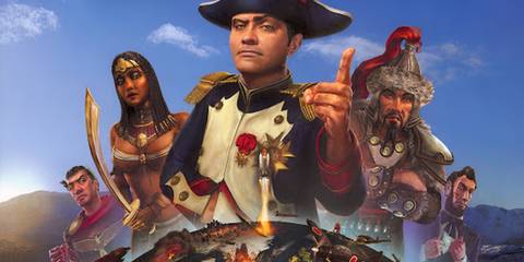 Promo art featuring characters in Civilization Revolution
