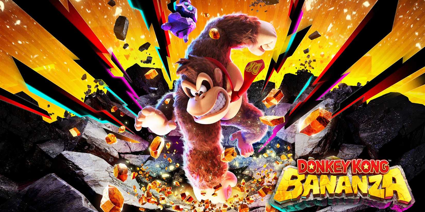 Promo art featuring characters in donkey kong bananza