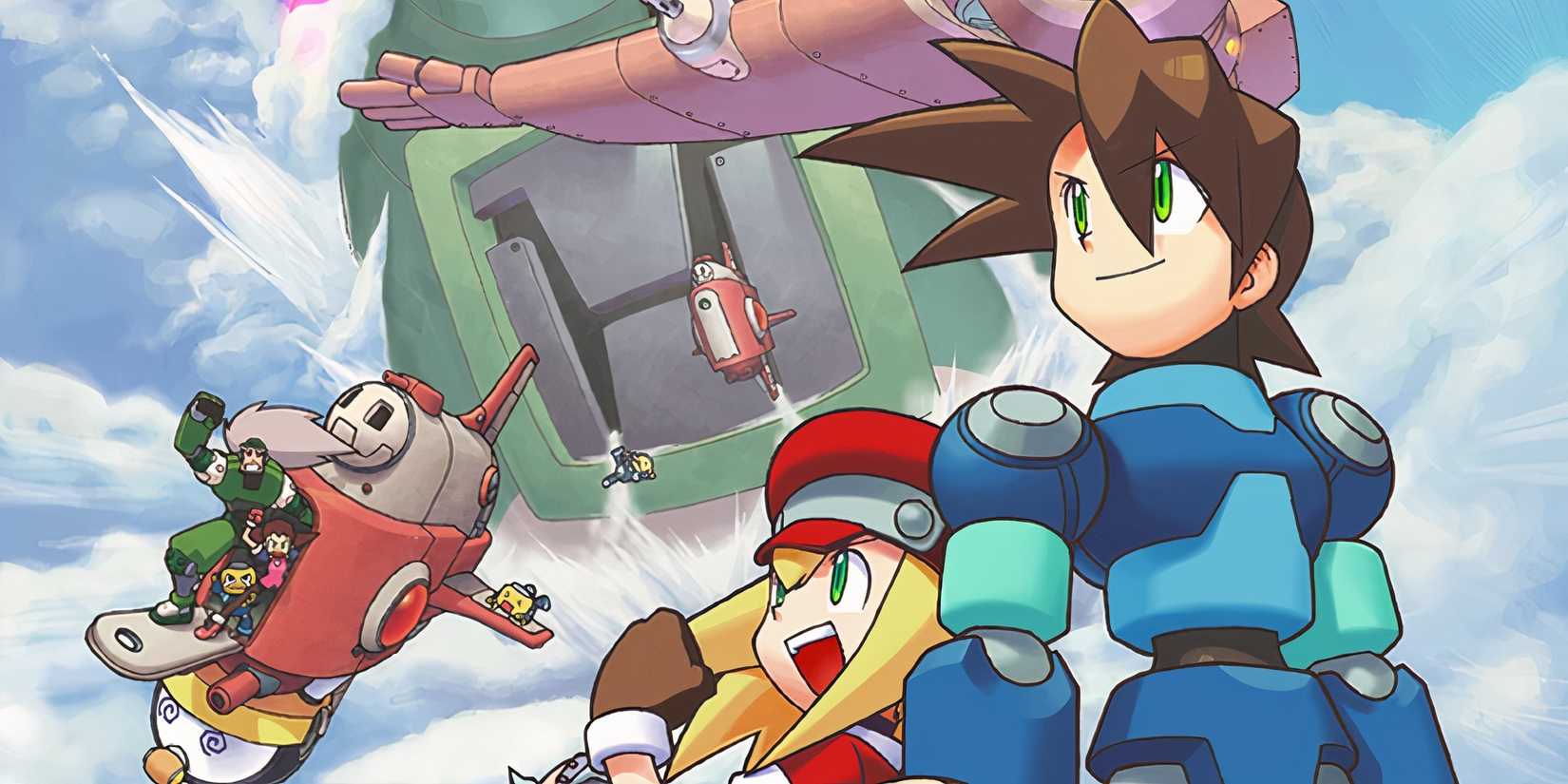 Promo art featuring characters in Mega Man Legends