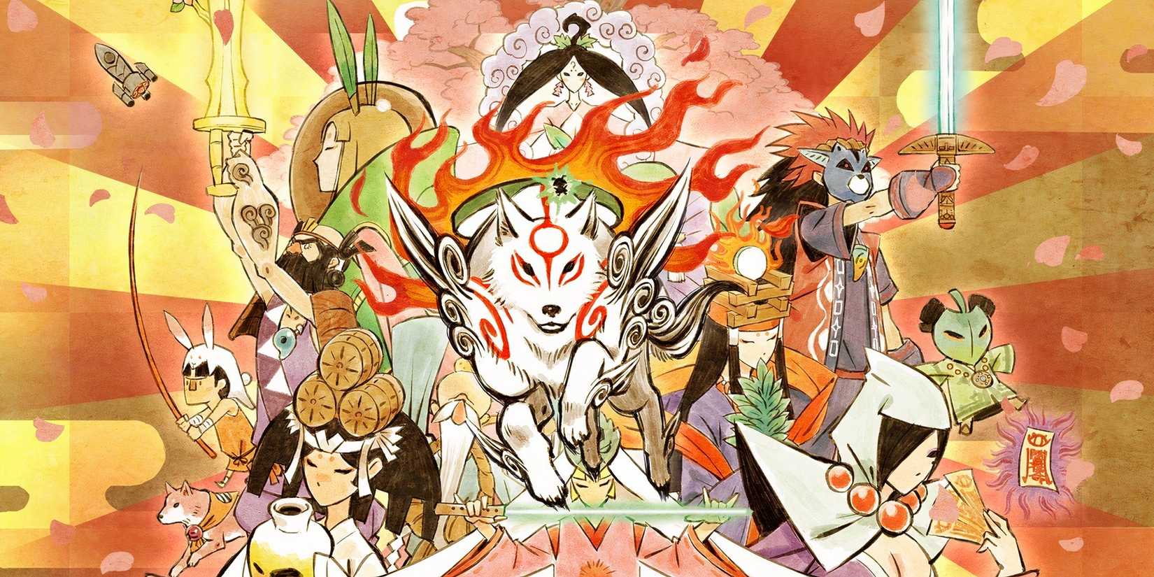 Promo art featuring characters in Okami