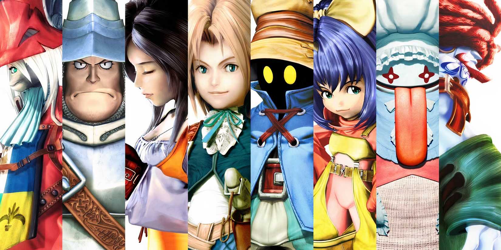 Promo art featuring party members in Final Fantasy 9