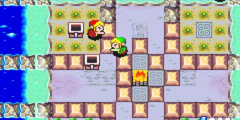 Pushing blocks in The Legend of Zelda A Link To The Past And Four Swords