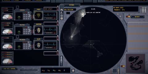 Radar screen during a mech mission in Mech Engineer, one of the best games for mech building fans