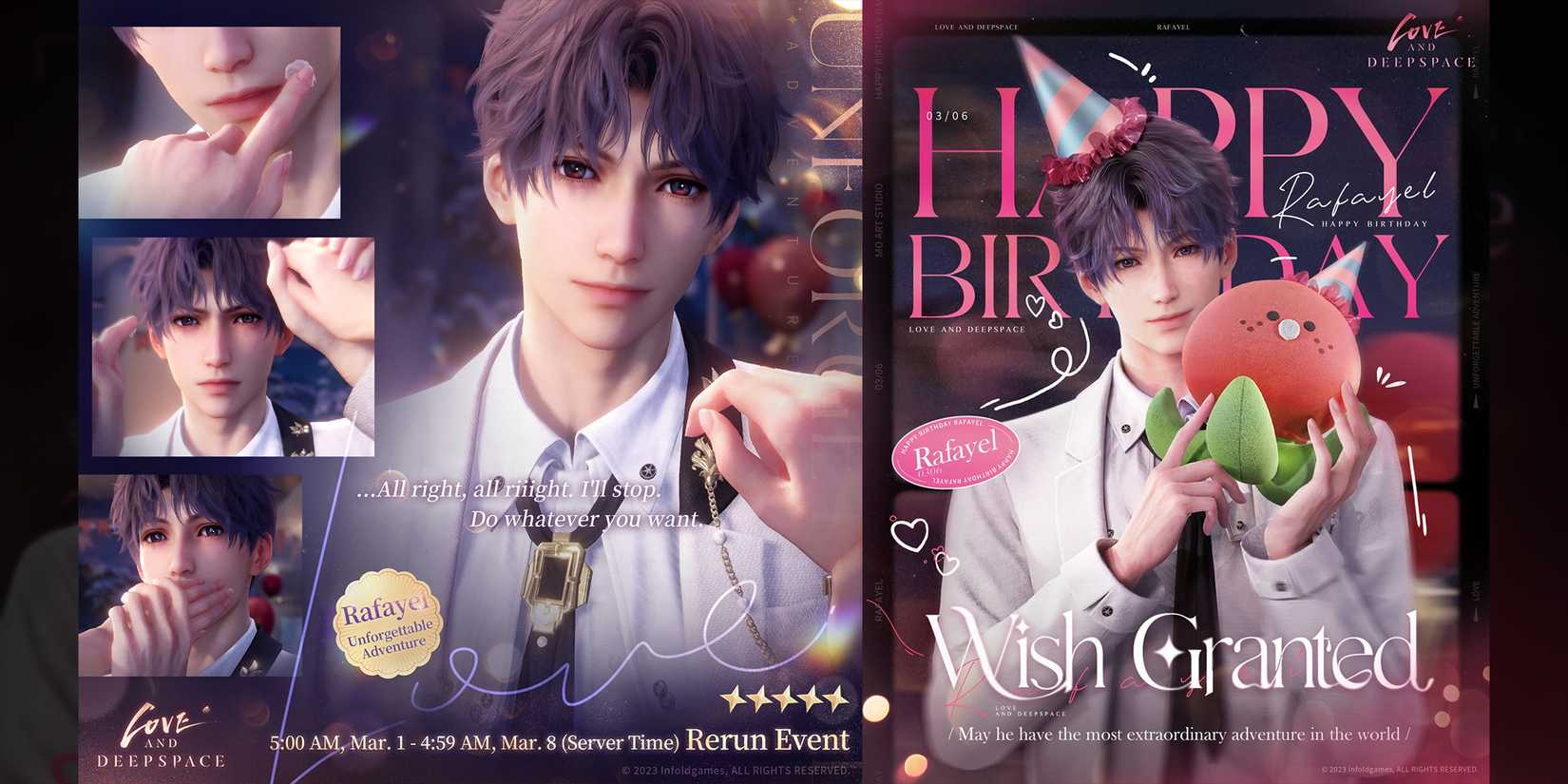 rafayel first birthday banner 3 in love and deepspace