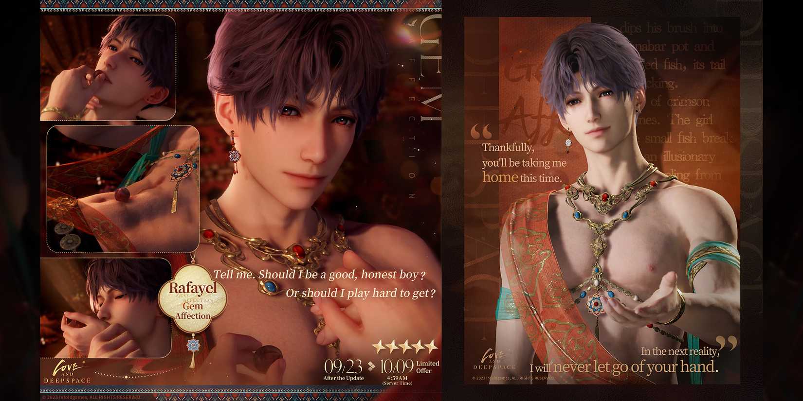 rafayel multi banner wander in wonder in love and deepspace