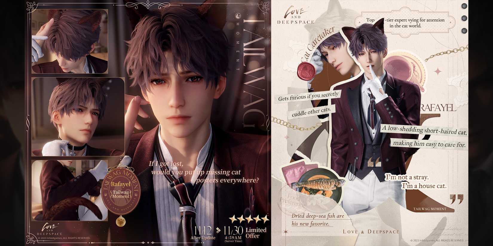 rafayel multi banner yes cat caretaker in love and deepspace