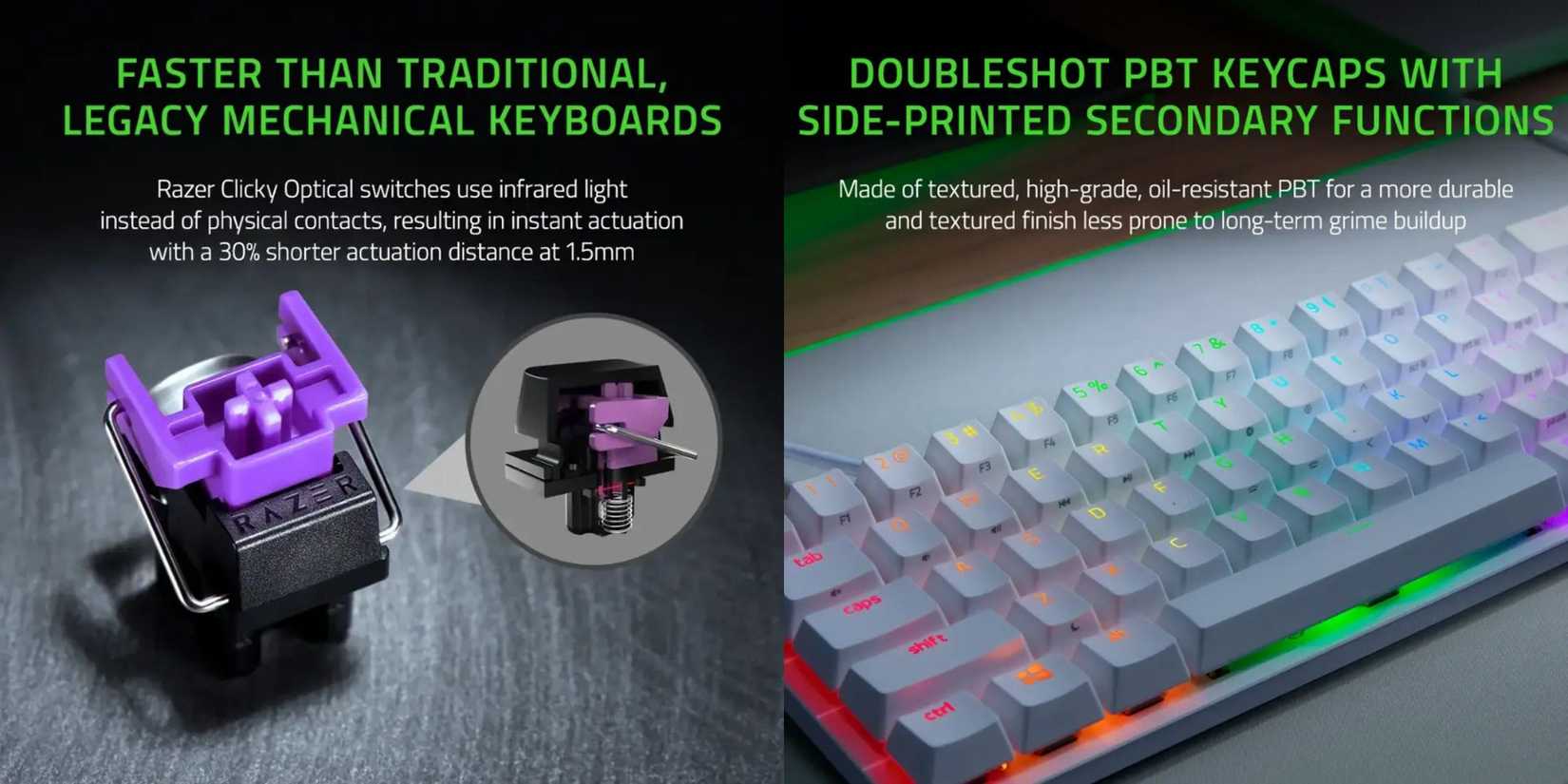 Razer Huntsman Mini 60% Wired Optical Gaming Keyboard features