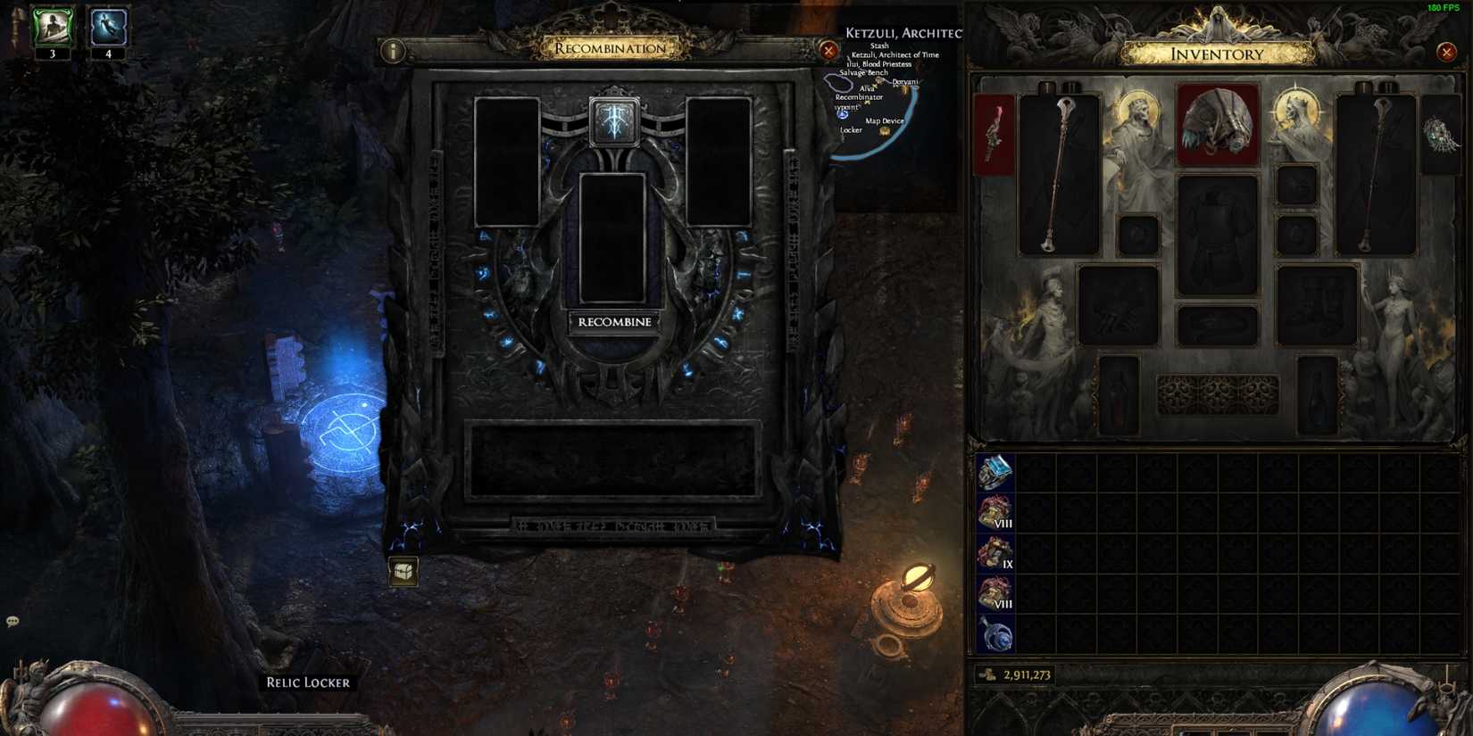 recombination menu in path of exile 2