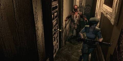 Resident Evil Remake Jill fleeing Crimson Head