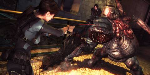Resident Evil Revelations Jill and Parker shooting Scagdead
