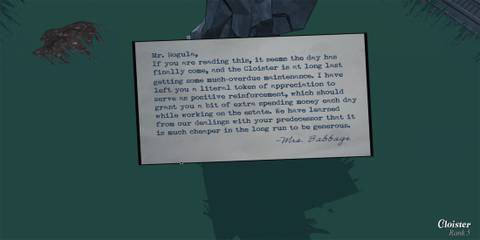 reward for solving the cloister room puzzle