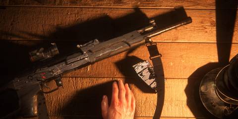 rifle on a workbench