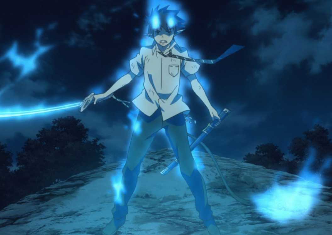 Api biru Rin di Blue Exorcist.