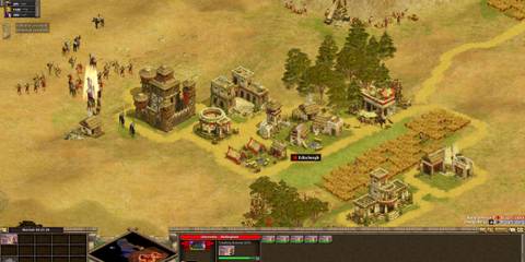 A player building their city in the Ancient Age in Rise of Nations