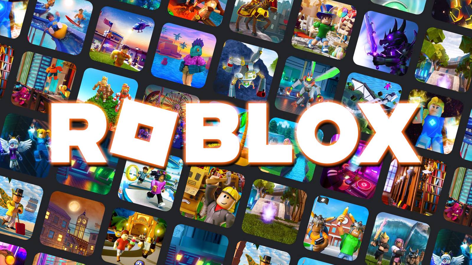 Roblox logo over in-game app icons 2x1 composite