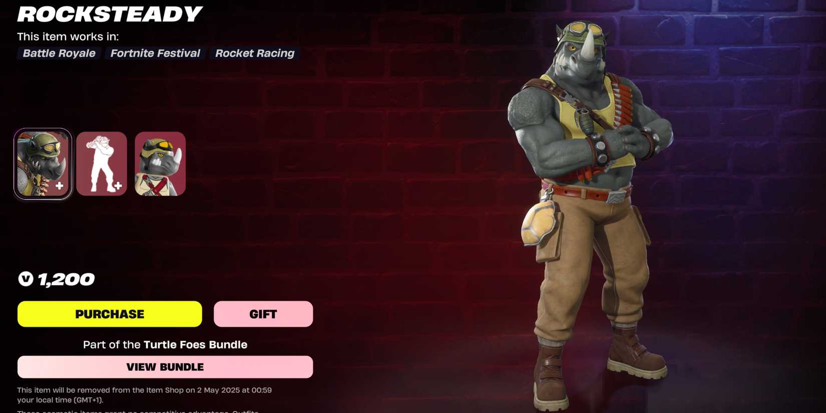 rocksteady in fortnite