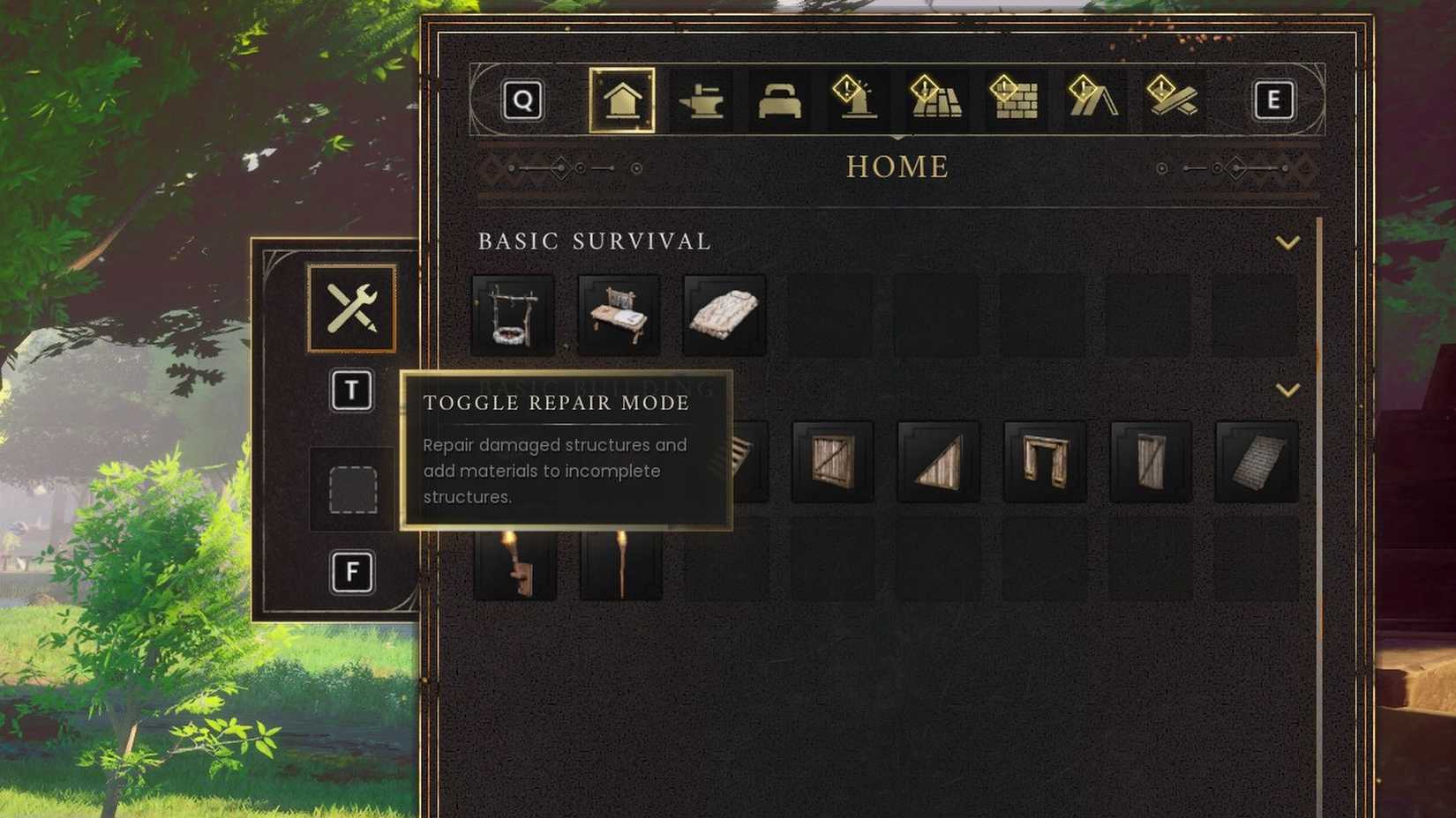 RuneScape Dragonwilds Repair Menu
