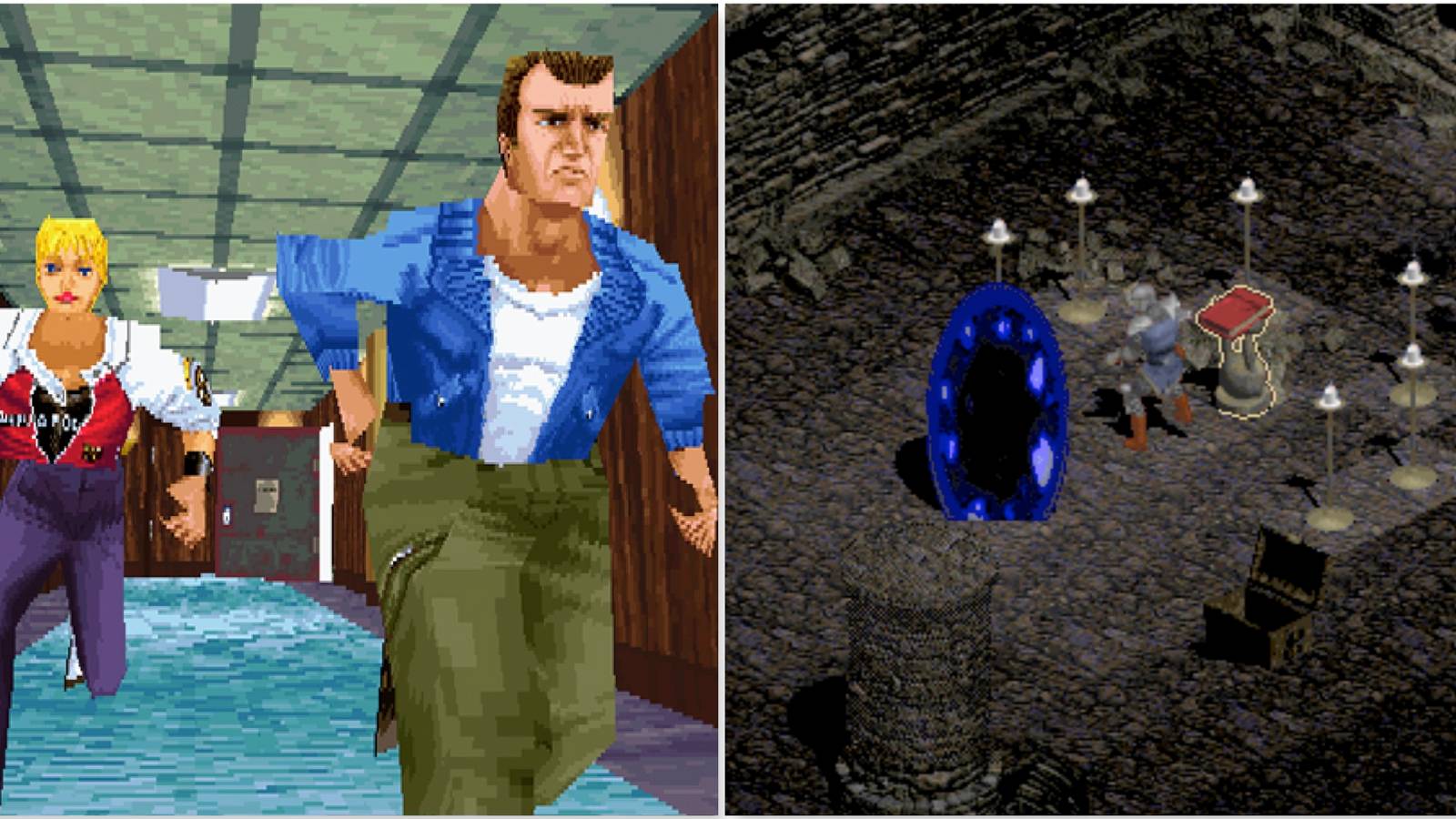 Running in Die Hard Arcade and Opening a portal in Diablo