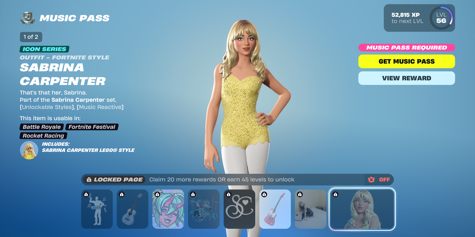 sabrina carpenter in fortnite