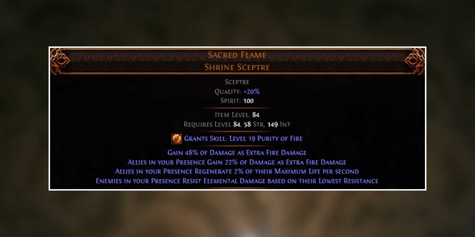 sacred flame shrine scepter in path of exile 2