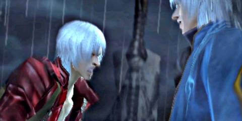 Vergil stabbing Dante in Devil May Cry 3