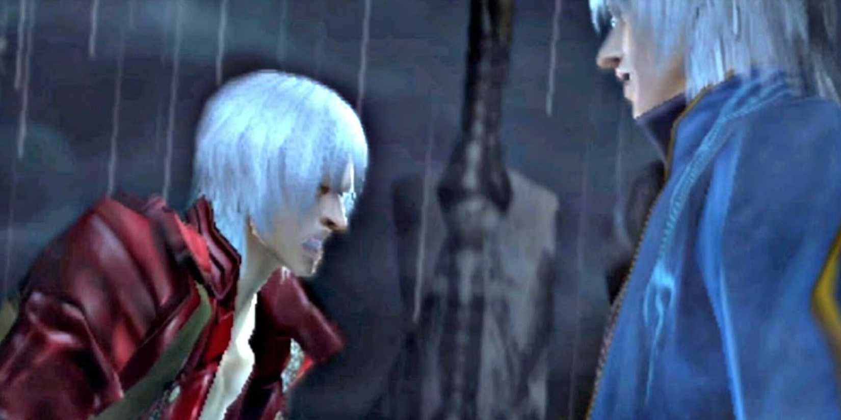 Vergil stabbing Dante