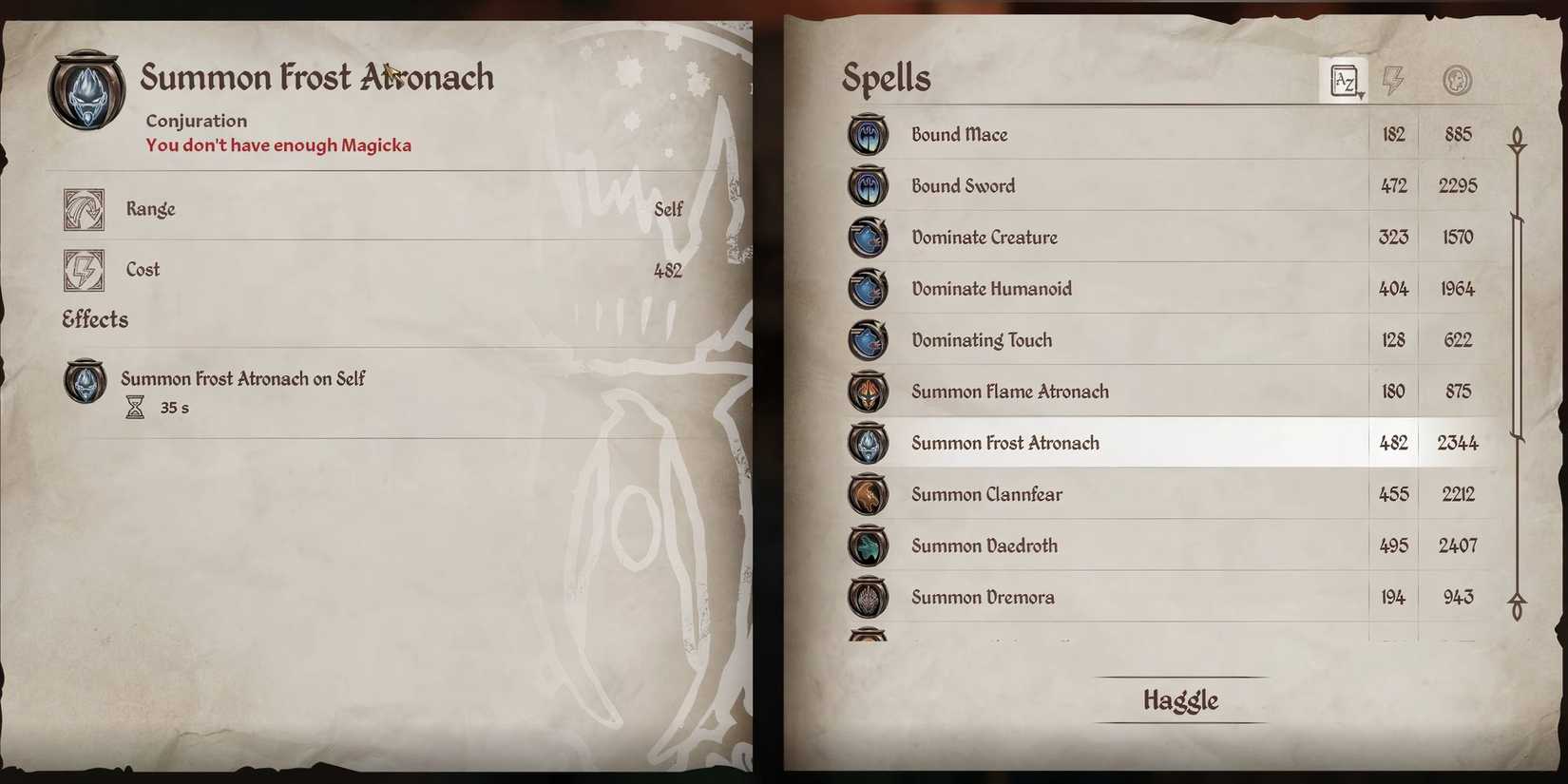 Oblivion - Summon Frost Atronach