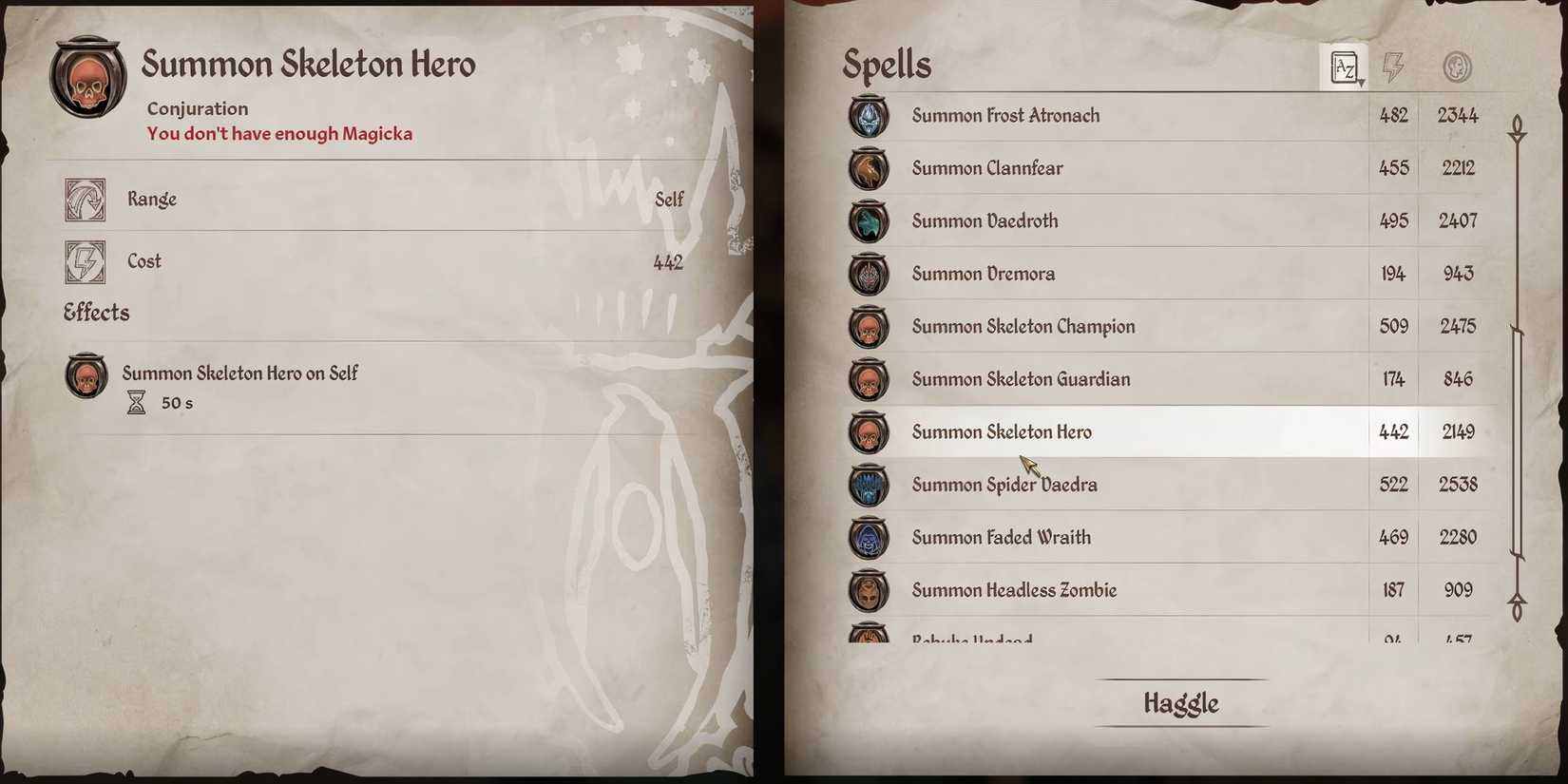 Oblivion - Summon Skeleton Hero