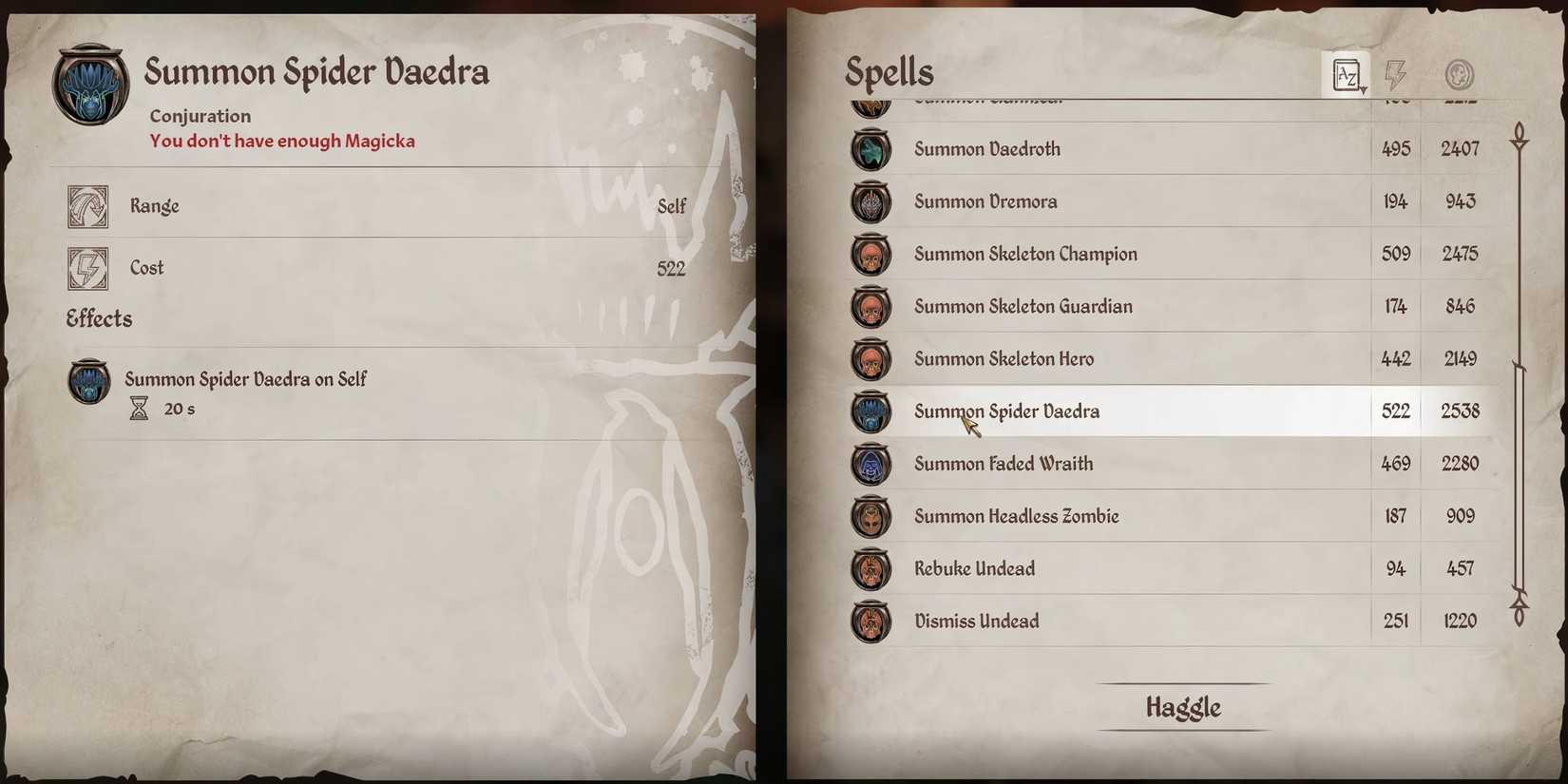 Oblivion - Summon Spider Daedra