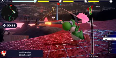 yoshi hitting golf