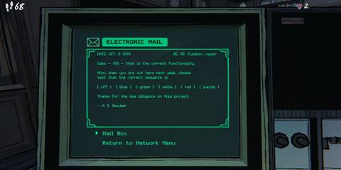 second fusebox repair email in blue prince