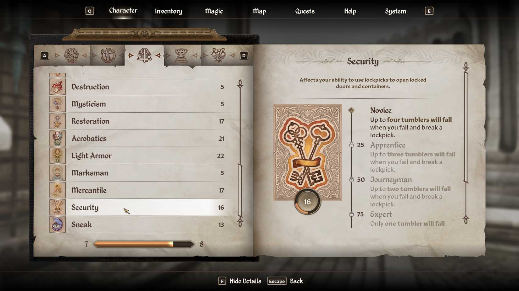 security minor skill