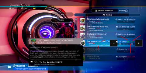 Selling Trade Goods in No Man's Sky