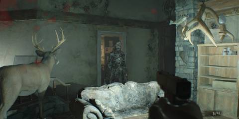 Shooting enemies in Resident Evil 7