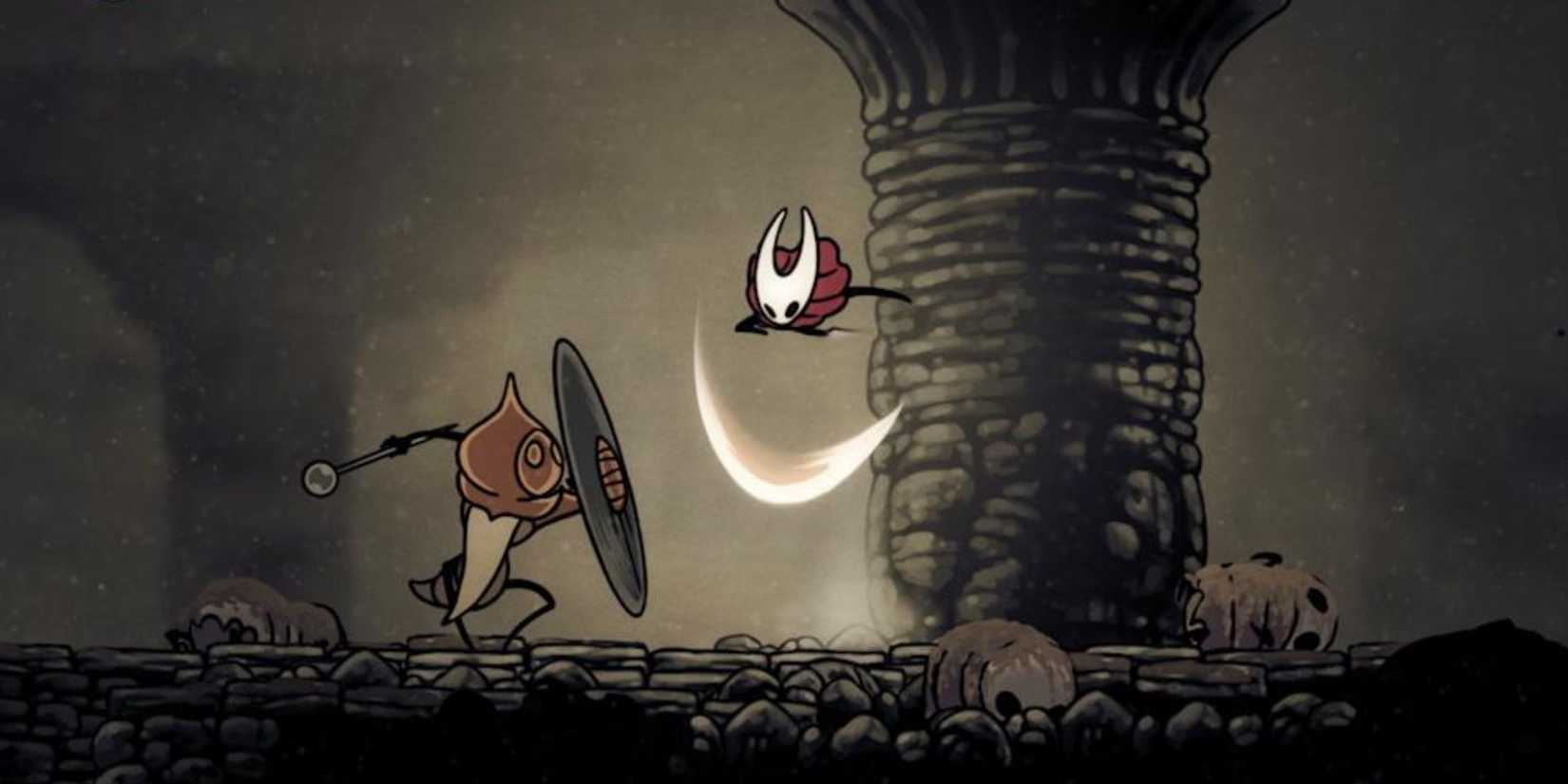 Hornet fights a sheilded enemy