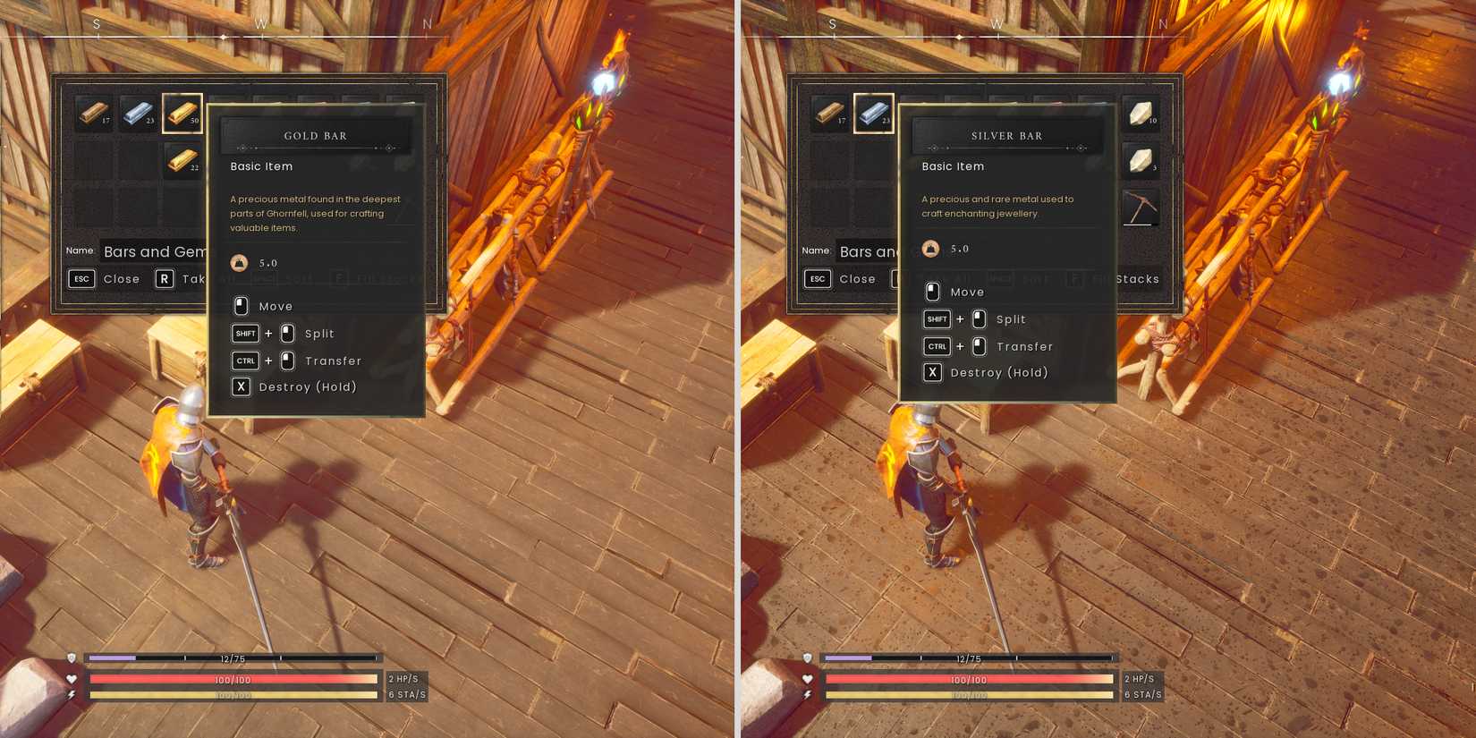 Silver and Gold Bars In RuneScape Dragonwilds